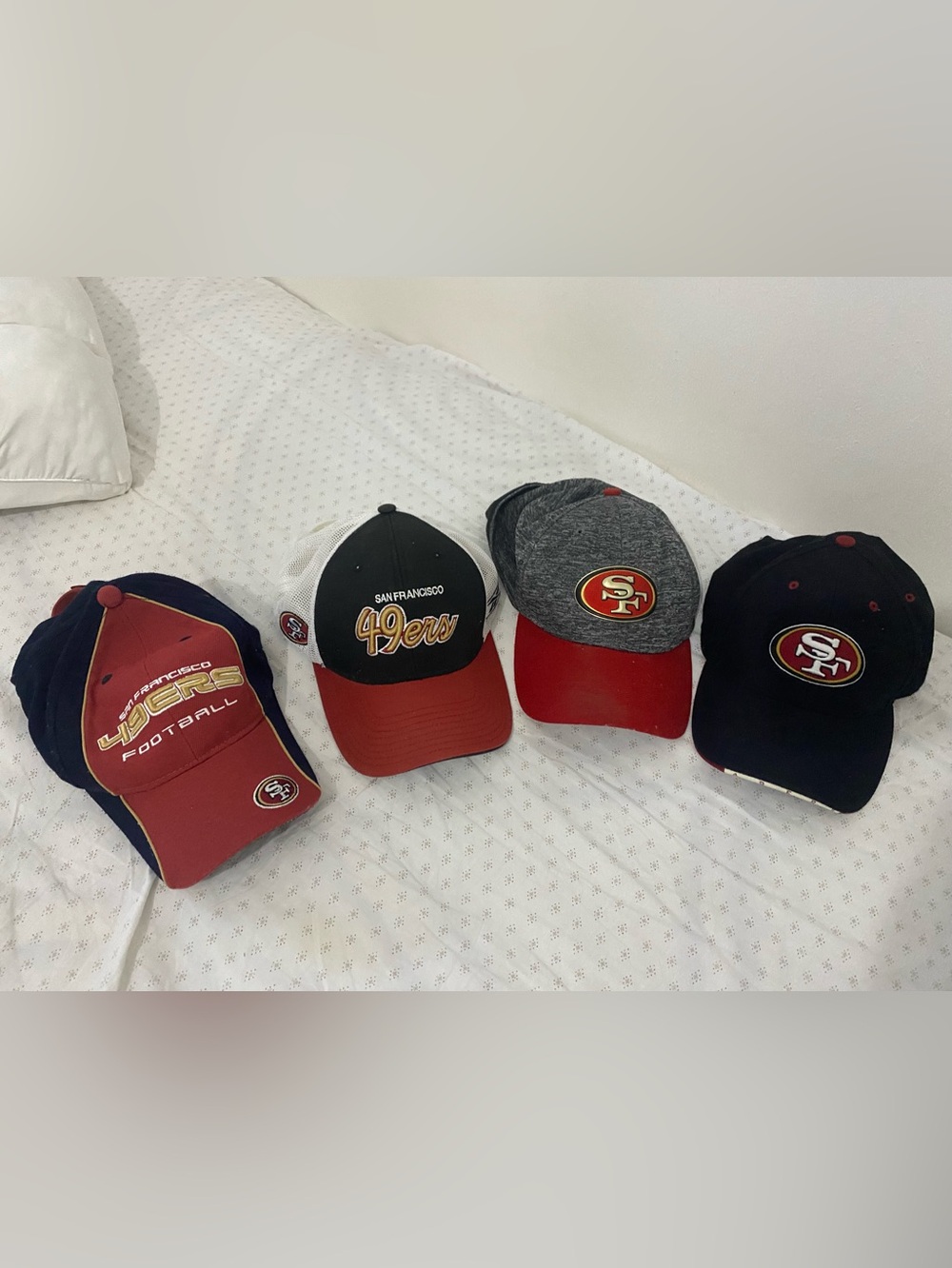 San Francisco 49ers Red and Black Logo Caps